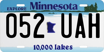 MN license plate 052UAH