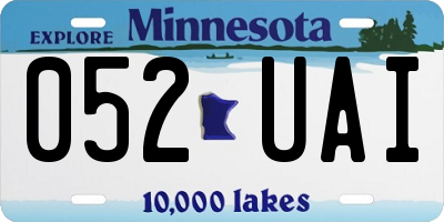 MN license plate 052UAI