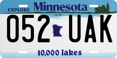 MN license plate 052UAK