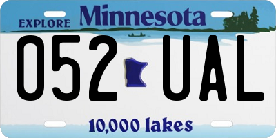 MN license plate 052UAL