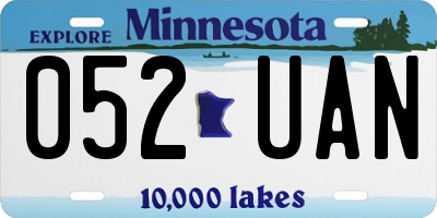 MN license plate 052UAN