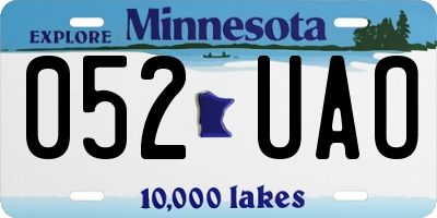 MN license plate 052UAO