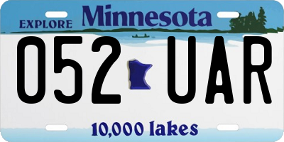 MN license plate 052UAR