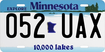 MN license plate 052UAX