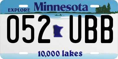 MN license plate 052UBB