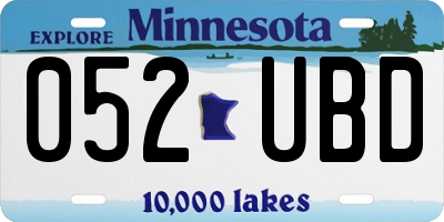 MN license plate 052UBD