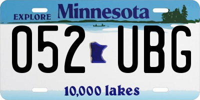 MN license plate 052UBG