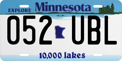 MN license plate 052UBL