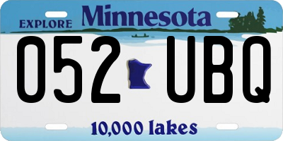 MN license plate 052UBQ