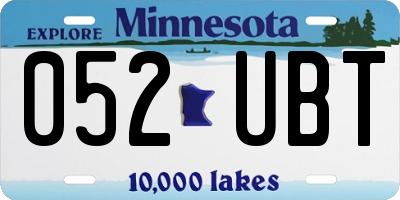 MN license plate 052UBT