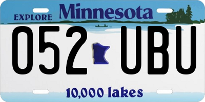 MN license plate 052UBU