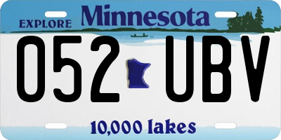 MN license plate 052UBV