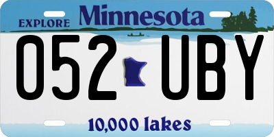 MN license plate 052UBY