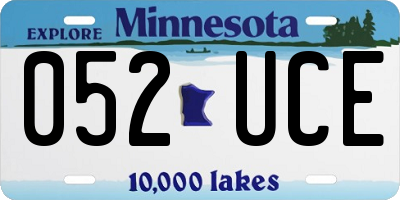 MN license plate 052UCE