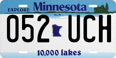 MN license plate 052UCH