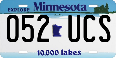 MN license plate 052UCS