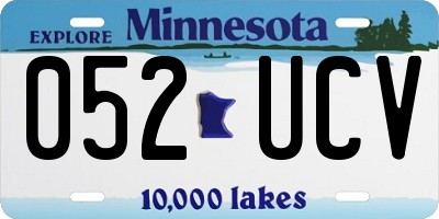 MN license plate 052UCV