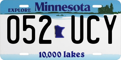MN license plate 052UCY