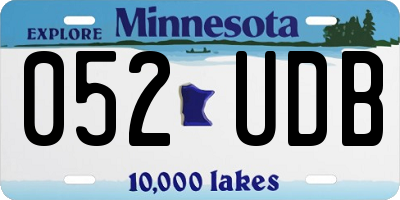 MN license plate 052UDB