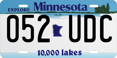 MN license plate 052UDC