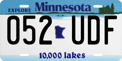 MN license plate 052UDF