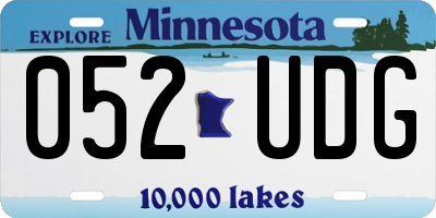 MN license plate 052UDG