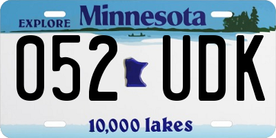 MN license plate 052UDK