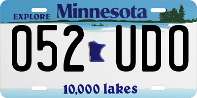 MN license plate 052UDO