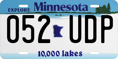 MN license plate 052UDP