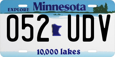 MN license plate 052UDV