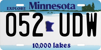 MN license plate 052UDW