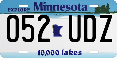 MN license plate 052UDZ