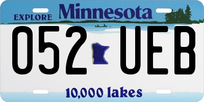 MN license plate 052UEB