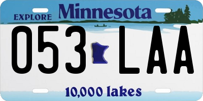 MN license plate 053LAA