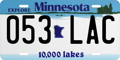 MN license plate 053LAC