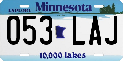 MN license plate 053LAJ