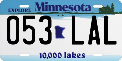 MN license plate 053LAL