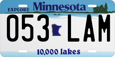 MN license plate 053LAM