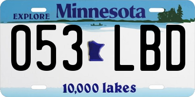 MN license plate 053LBD