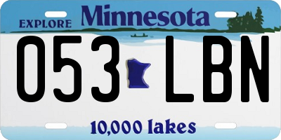 MN license plate 053LBN