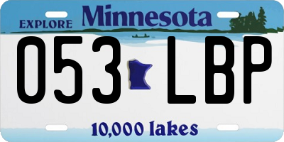 MN license plate 053LBP