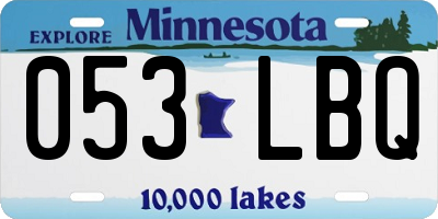 MN license plate 053LBQ