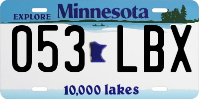 MN license plate 053LBX
