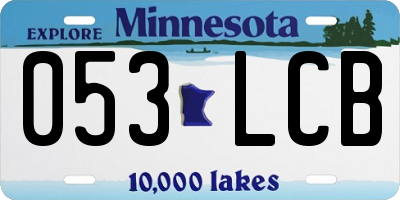 MN license plate 053LCB