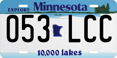 MN license plate 053LCC