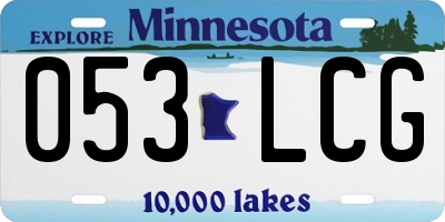 MN license plate 053LCG