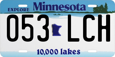 MN license plate 053LCH