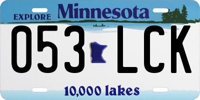 MN license plate 053LCK