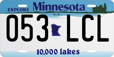 MN license plate 053LCL