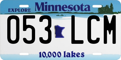 MN license plate 053LCM